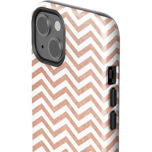 Rose Gold Chevron iPhone 15 Impact Case